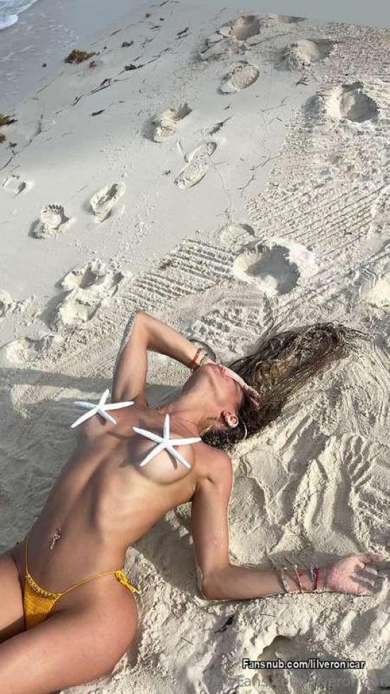 Laid out like a starfish, covered in sand, but I’d rather be covered in YOU. 😈💦